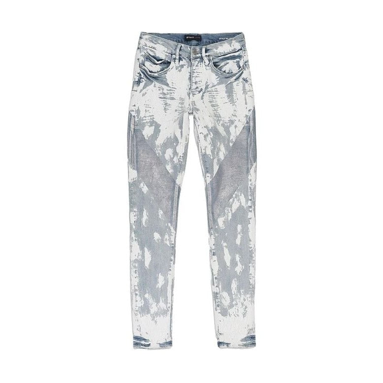 Purple Brand Blue Foil Crackle Paint-Effect Jeans Purple Brand