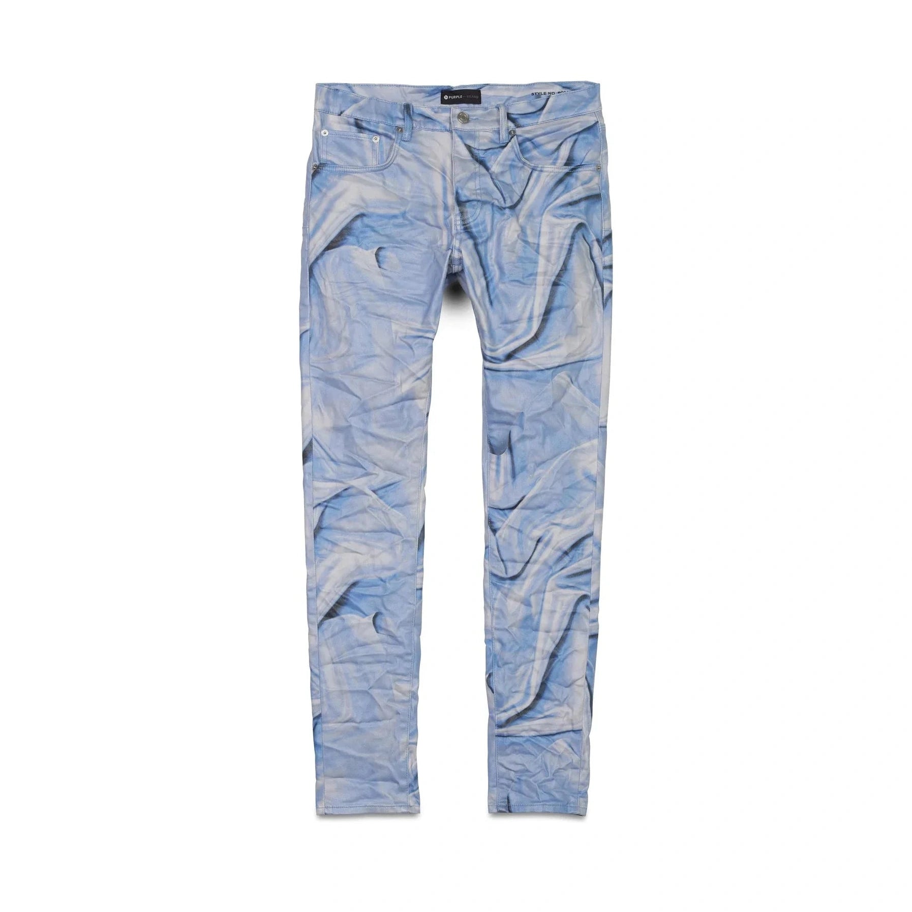 Purple Brand P001 Digital Wrinkle Print With Film Jean - Placid Blue Purple Brand