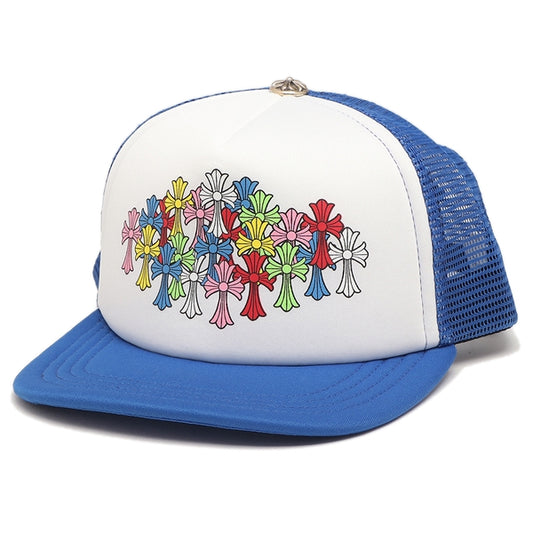 Chrome Hearts Multi Color Crosses Trucket Hat Blue/White