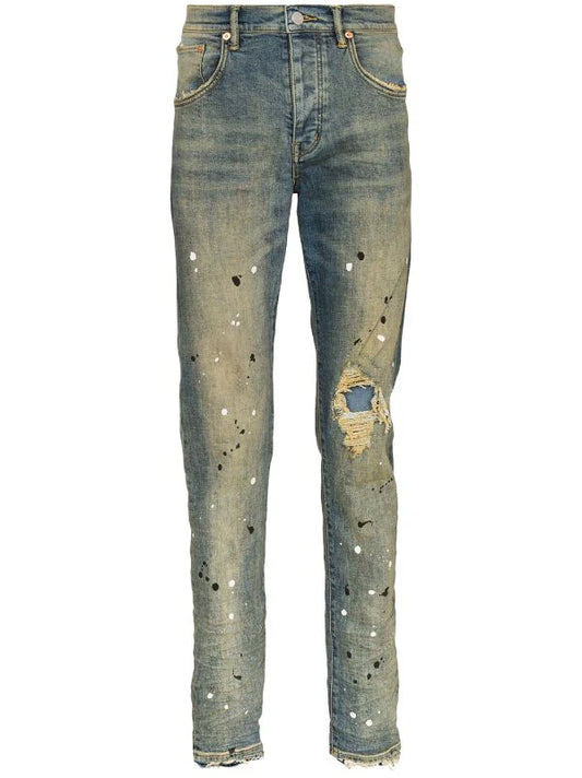 Purple Brand Paint Splatter Jeans