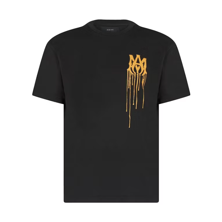 AMIRI Paint Drip AM Logo T-Shirt Black/Orange Amiri