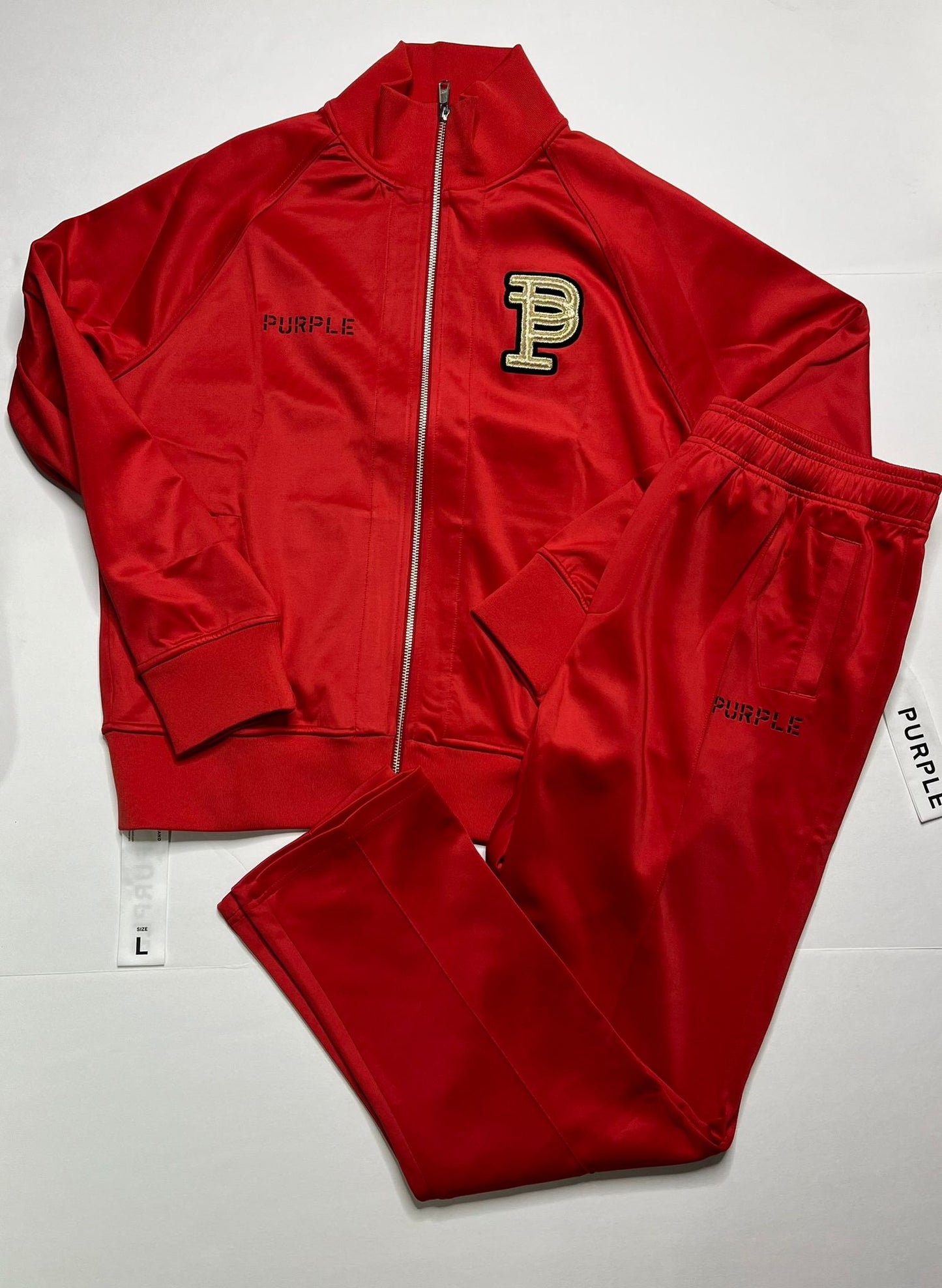 Purple Brand Raglan Bullion Patch
Track Jacket Red Set