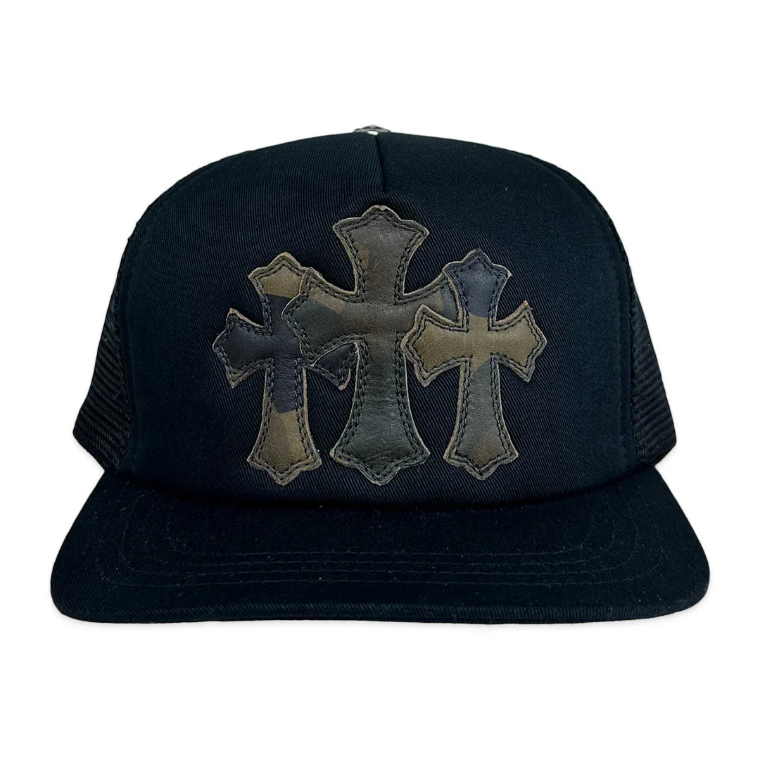 Chrome Hearts Triple Cross Patch Camo Trucker Hat