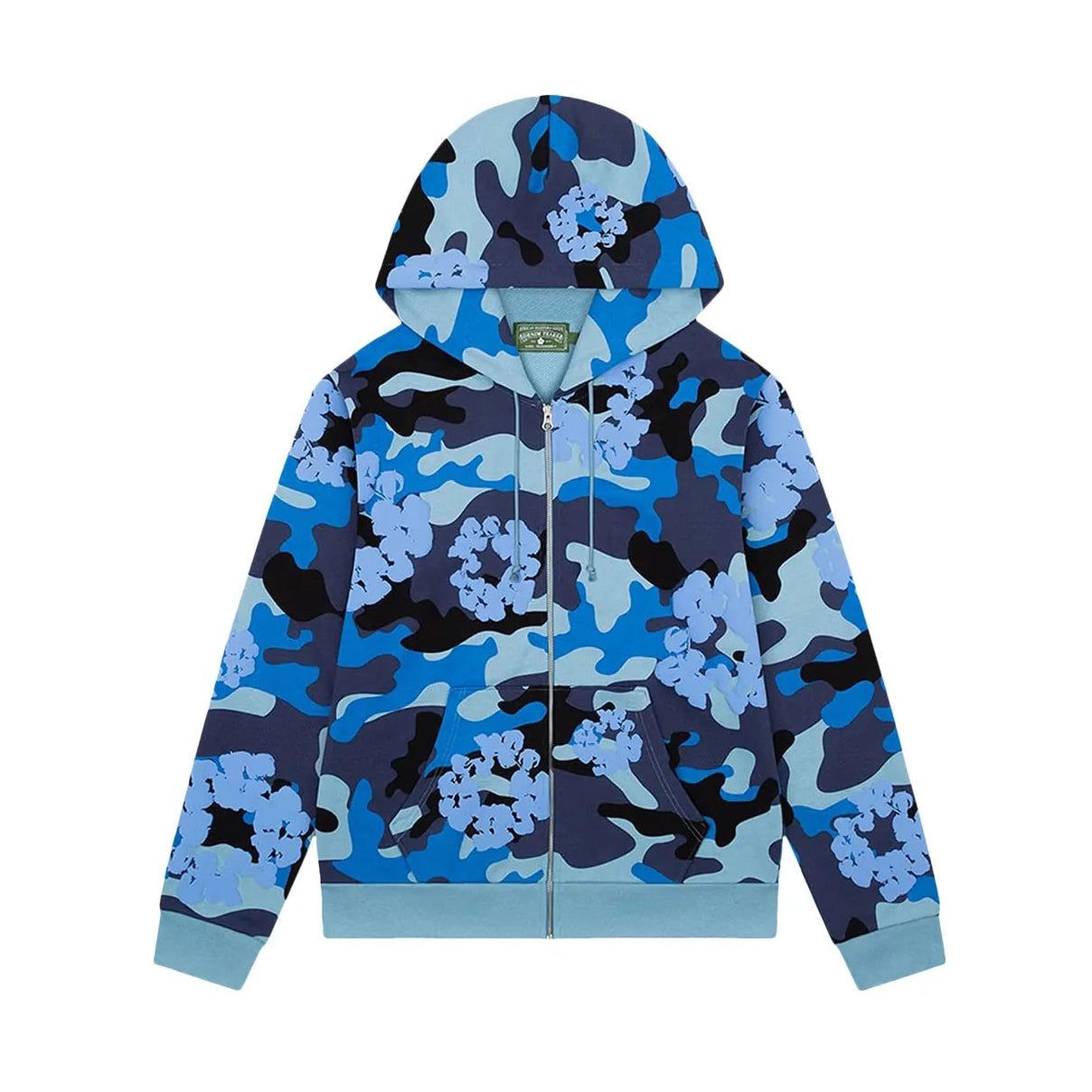 Denim Tears The Wreath Zip Hoodie 'Blue Camo' Denim Tears