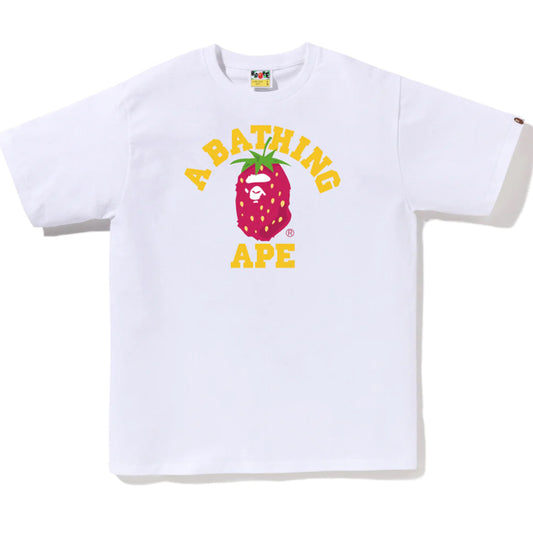 Bape Strawberry College Tee - White