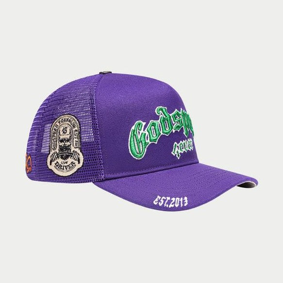 GS FOREVER TRUCKER HAT Purple/Green Godspeed