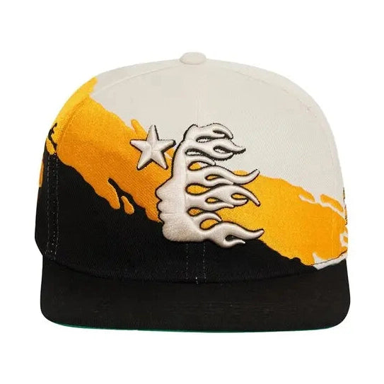 HELLSTAR Paintbrush Snapback Hat Orange/Black Hellstar