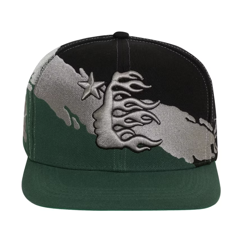 Hellstar Paintbrush Snapback Hat Black/Green Hellstar