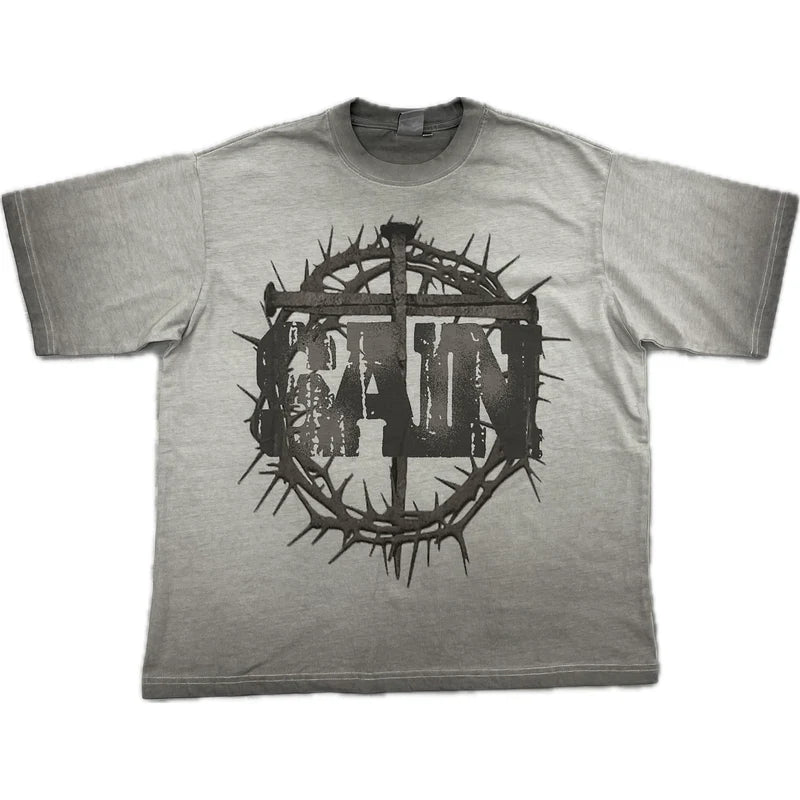 Saint Vanity Thorns Tee Vintage Grey