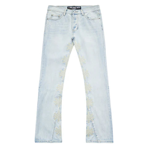 Lostshdws Studded denim bone