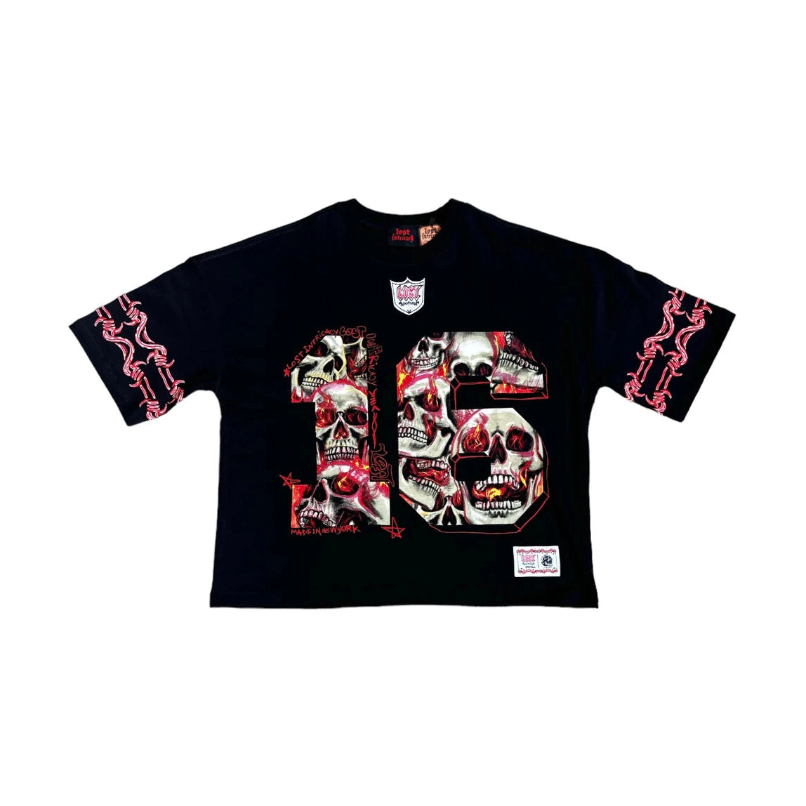 Lost Intricacy "16" Football Jersey Black Lost Intricacy