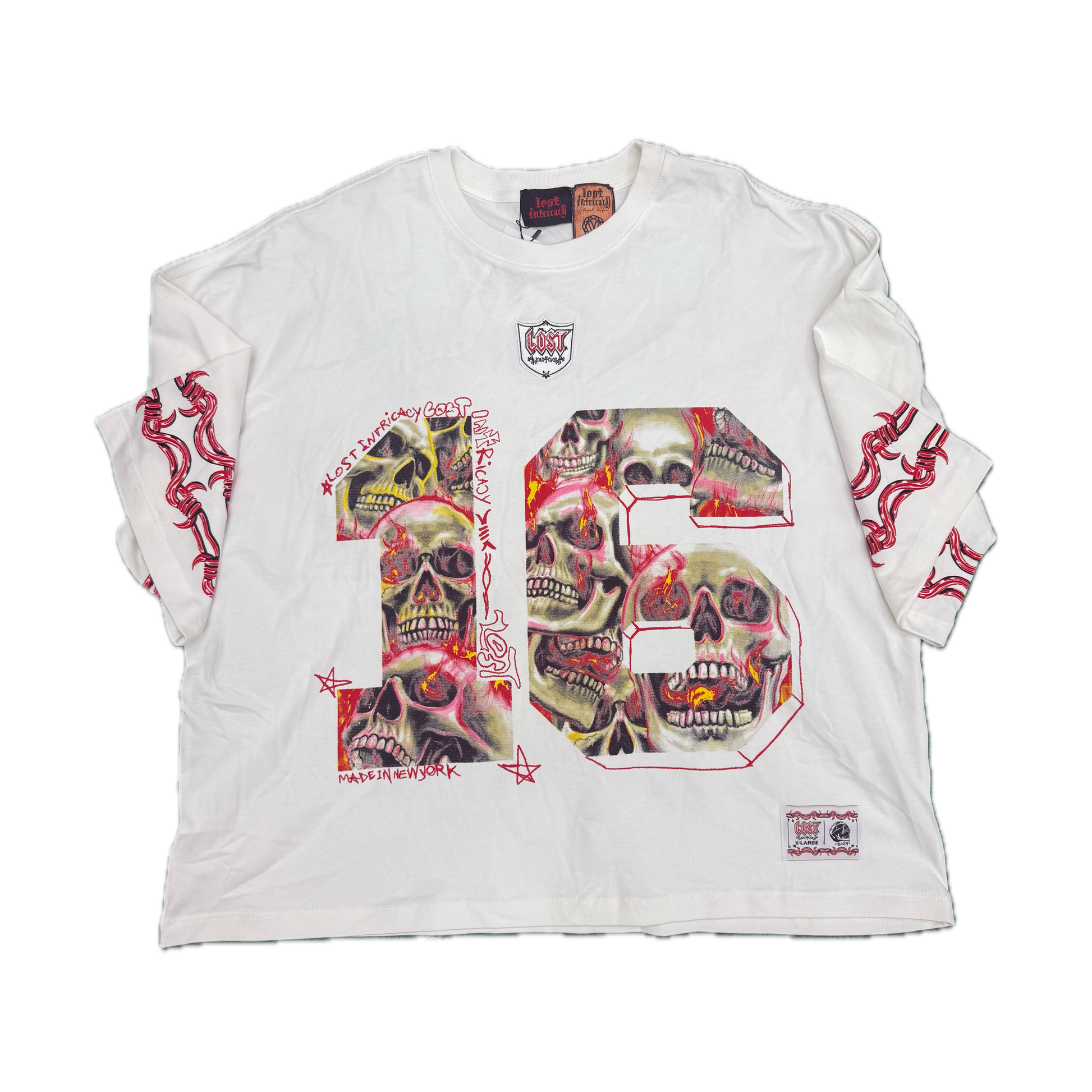 Lost Intricacy "16" Football Jersey White Lost Intricacy