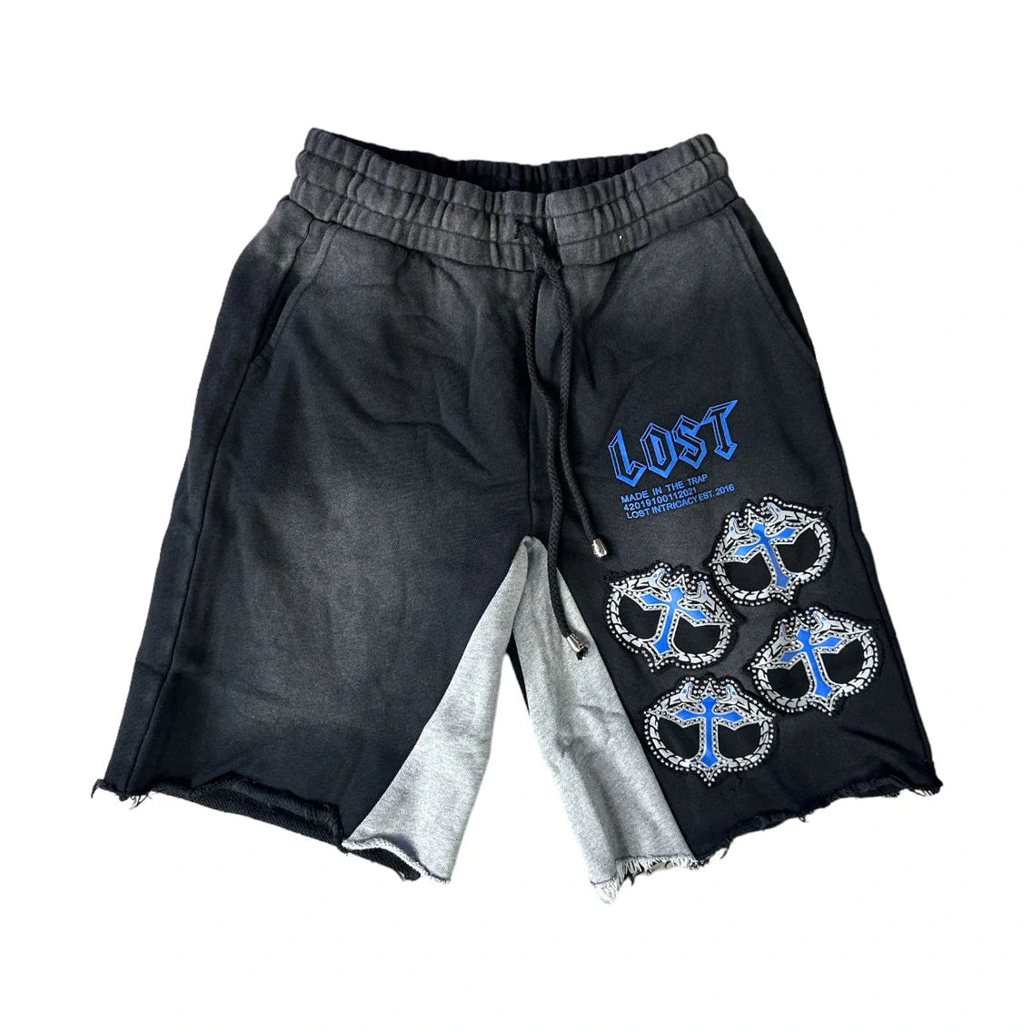 Lost Intricacy "Black/Blue" Cotton Shorts Lost Intricacy