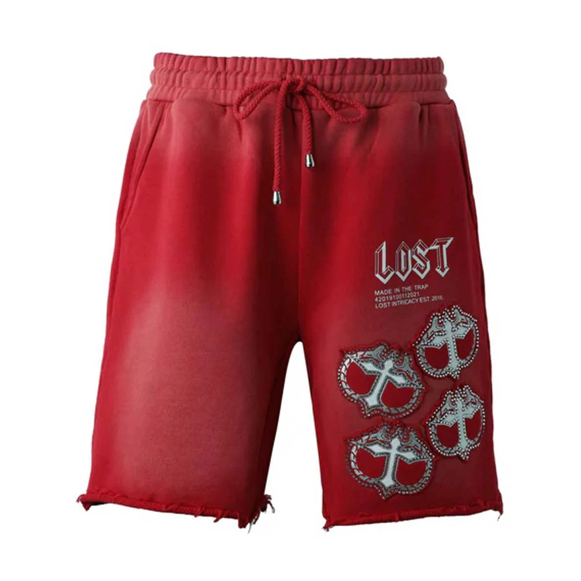 Lost Intricacy Rhinestone MITT Sweat Short Red Lost Intricacy
