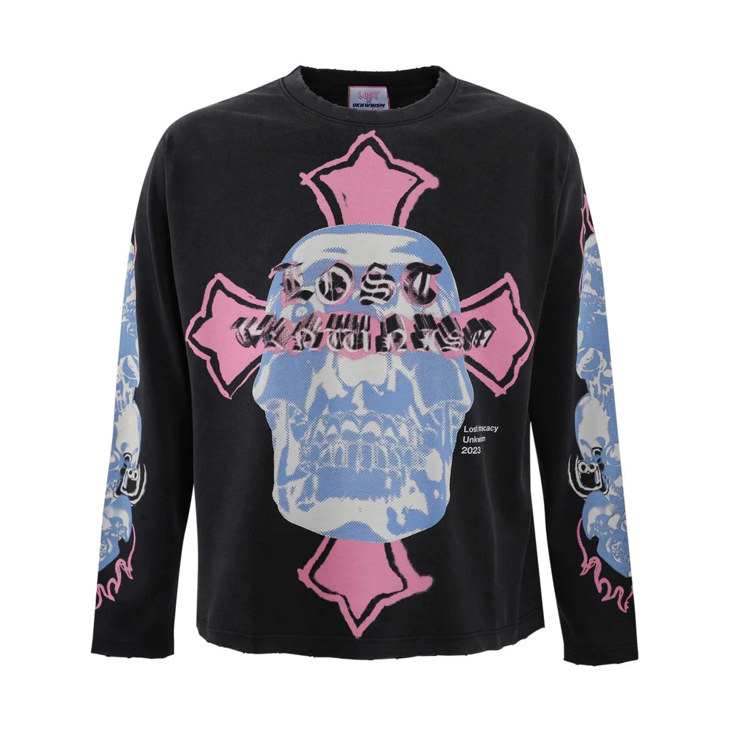Lost Intricacy x UNKWNism Black/Purple Long Sleeve Lost Intricacy