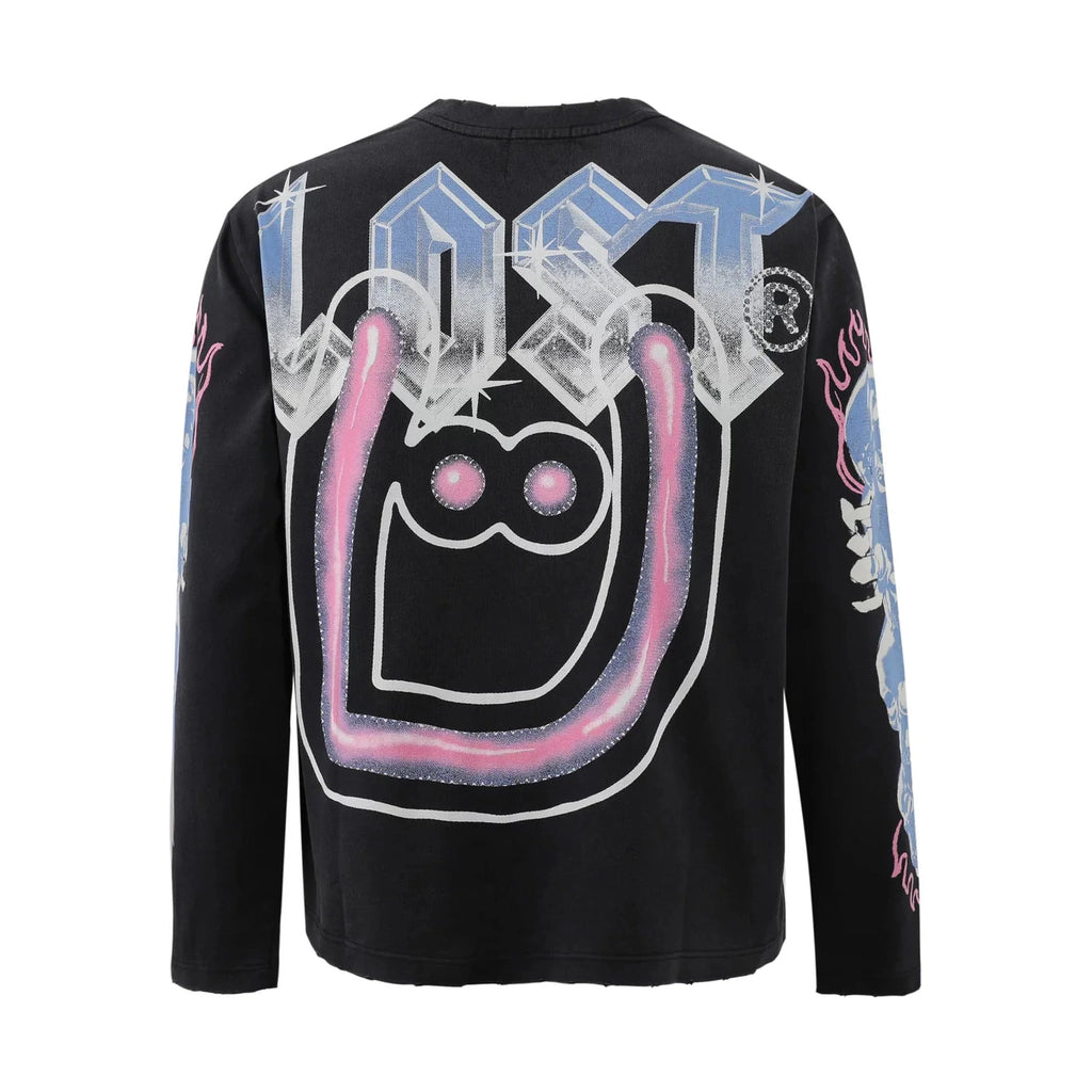 Lost Intricacy x UNKWNism Black/Purple Long Sleeve Lost Intricacy