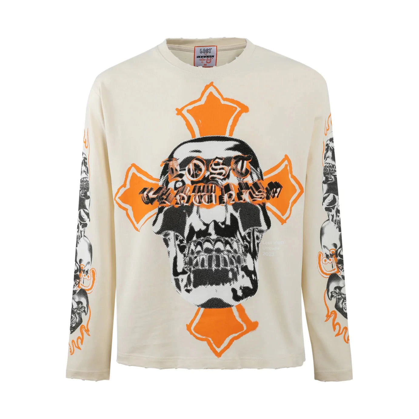 Lost Intricacy x UNKWNism Cream/Orange Long Sleeve Lost Intricacy