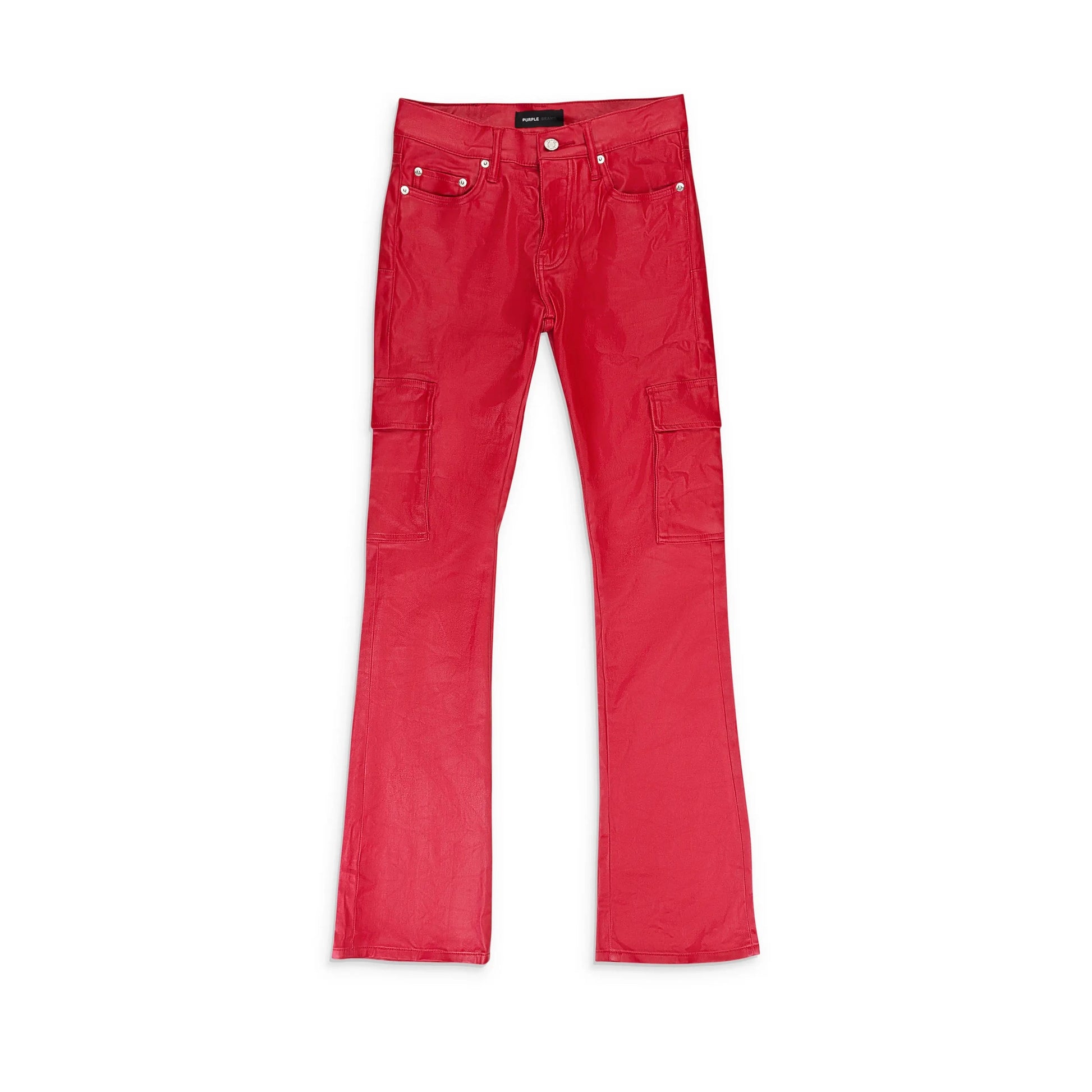 PATENT FILM CARGO FLARE RED SKINNY JEANS Purple Brand