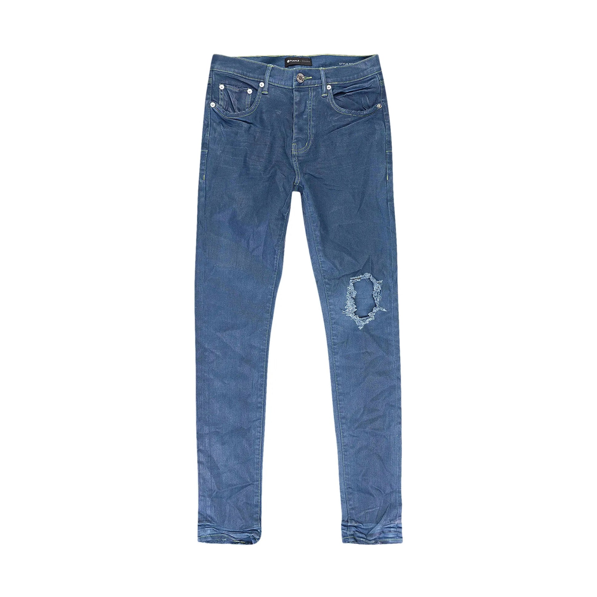 PURPLE BRAND Deep Contrast Stitch Skinny Jeans 'Blue' Purple Brand