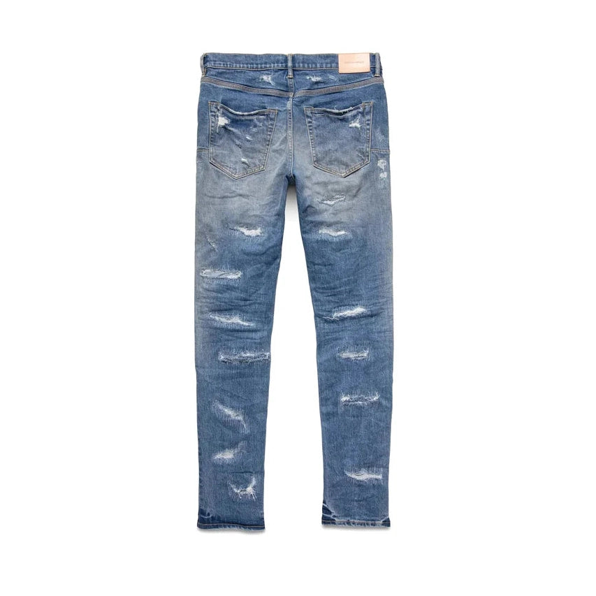 Purple Brand Mens Indigo Heavy Distress Repairs Jeans IHDR422 Purple Brand