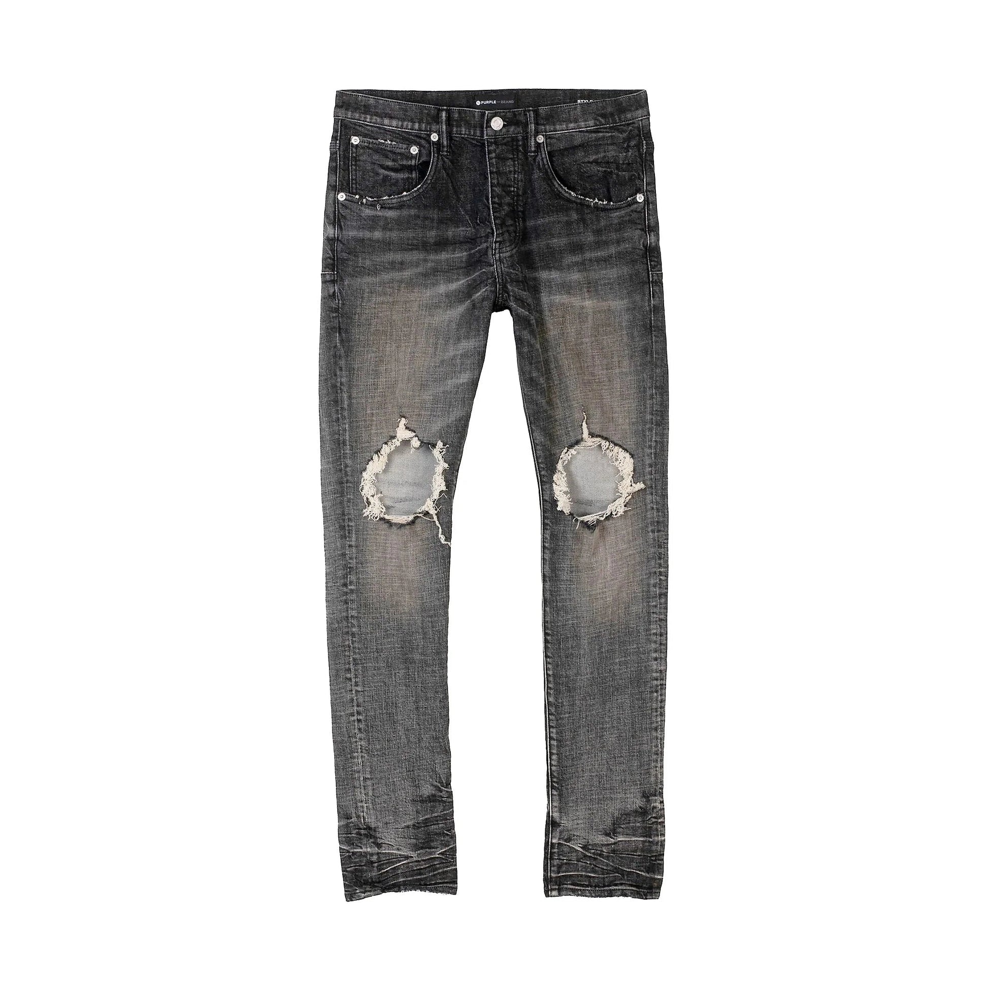 Purple Brand Mens Pants 'Grey Dirty Blowout' GEB Purple Brand