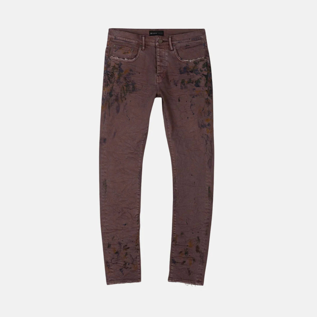 Purple Brand Oil Spill Sepia Paint Jeans OSP Purple Brand