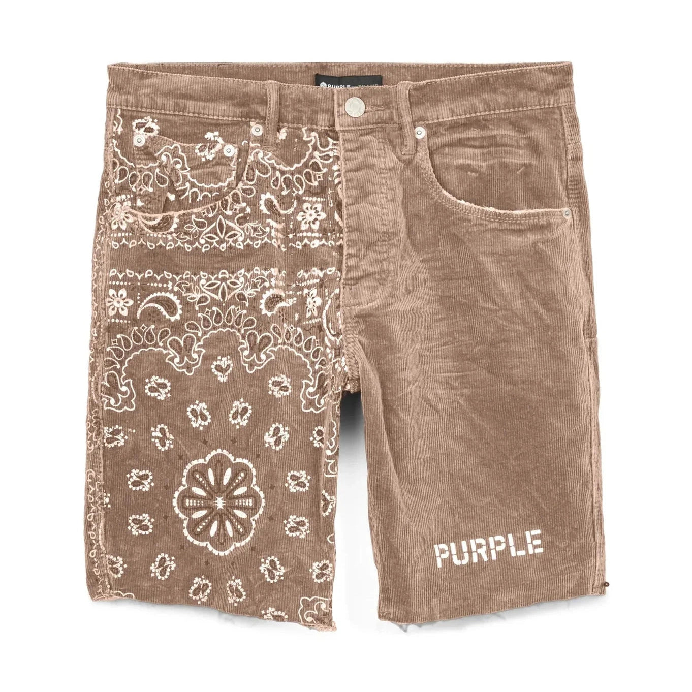 Purple Brand P020 Corduroy Bandana Print Short Purple Brand
