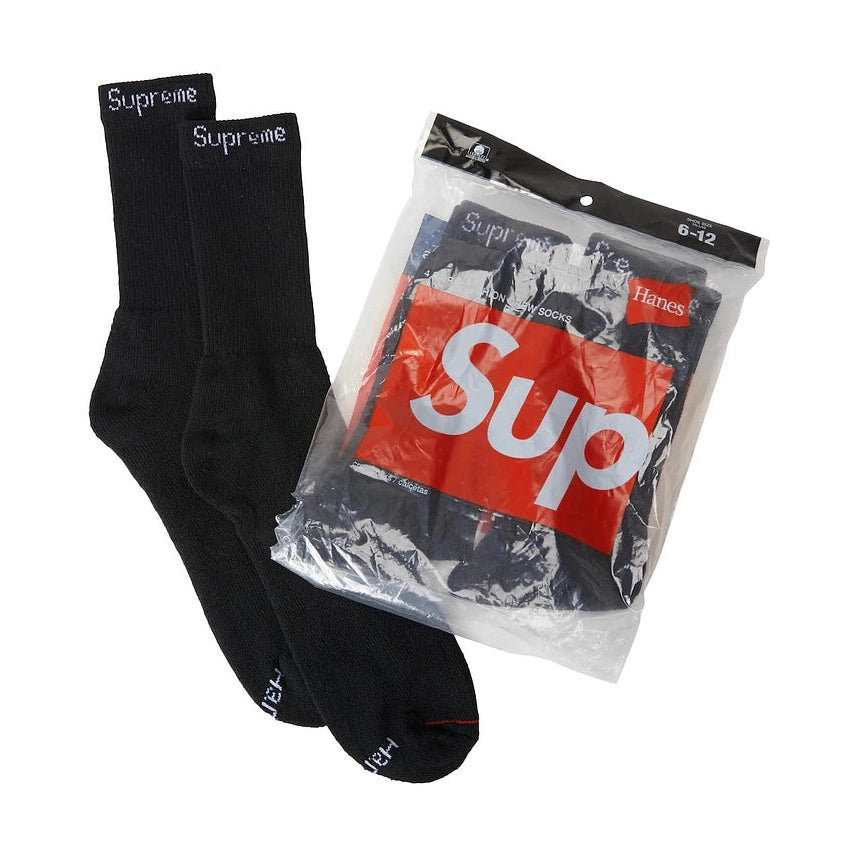 Supreme Hanes Black Socks 4 Pack Supreme