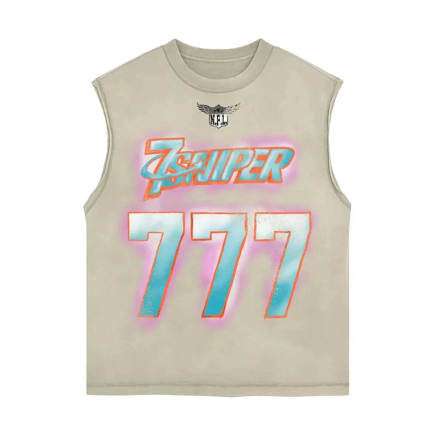 Triple Sevens NFL Sleeveless Tee Cream Triple Sevens