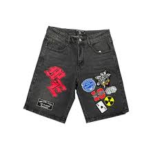 Mix emotions Danger' Patch Shorts